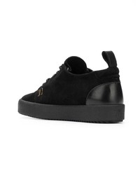 schwarze Wildleder niedrige Sneakers von Giuseppe Zanotti Design