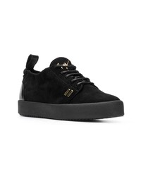 schwarze Wildleder niedrige Sneakers von Giuseppe Zanotti Design