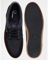 schwarze Wildleder niedrige Sneakers von Fred Perry