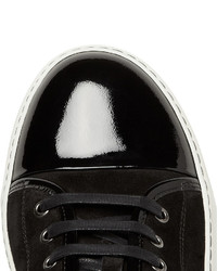 schwarze Wildleder niedrige Sneakers von Lanvin