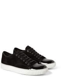 schwarze Wildleder niedrige Sneakers von Lanvin