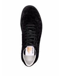 schwarze Wildleder niedrige Sneakers von Lanvin