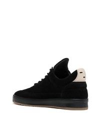 schwarze Wildleder niedrige Sneakers von Filling Pieces