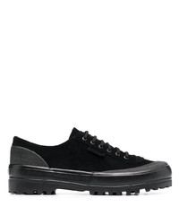 schwarze Wildleder niedrige Sneakers von Superga