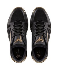 schwarze Wildleder niedrige Sneakers von Giuseppe Zanotti