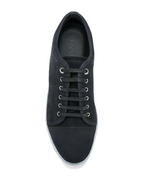 schwarze Wildleder niedrige Sneakers von Lanvin