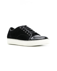 schwarze Wildleder niedrige Sneakers von Lanvin