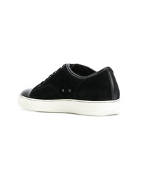 schwarze Wildleder niedrige Sneakers von Lanvin