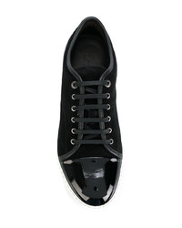 schwarze Wildleder niedrige Sneakers von Lanvin