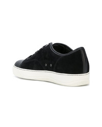 schwarze Wildleder niedrige Sneakers von Lanvin