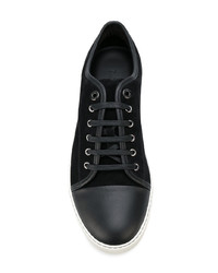 schwarze Wildleder niedrige Sneakers von Lanvin