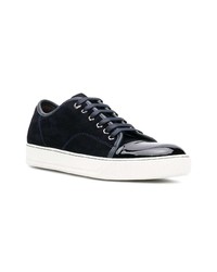 schwarze Wildleder niedrige Sneakers von Lanvin