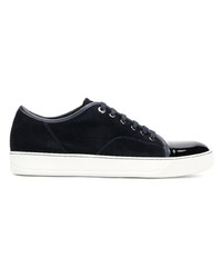 schwarze Wildleder niedrige Sneakers von Lanvin