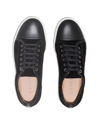 schwarze Wildleder niedrige Sneakers von Lanvin