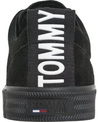 schwarze Wildleder niedrige Sneakers von Tommy Jeans