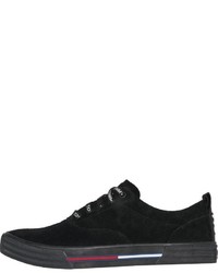 schwarze Wildleder niedrige Sneakers von Tommy Jeans