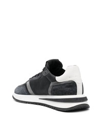 schwarze Wildleder niedrige Sneakers von Philippe Model Paris