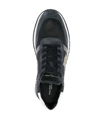 schwarze Wildleder niedrige Sneakers von Philippe Model Paris