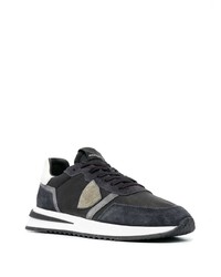 schwarze Wildleder niedrige Sneakers von Philippe Model Paris