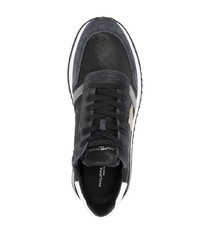 schwarze Wildleder niedrige Sneakers von Philippe Model Paris