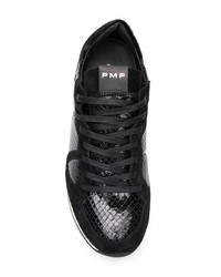 schwarze Wildleder niedrige Sneakers von Philippe Model