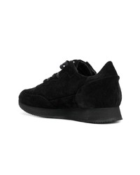 schwarze Wildleder niedrige Sneakers von Philippe Model