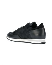 schwarze Wildleder niedrige Sneakers von Philippe Model