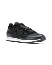 schwarze Wildleder niedrige Sneakers von Philippe Model