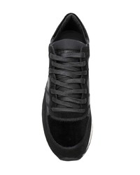 schwarze Wildleder niedrige Sneakers von Philippe Model