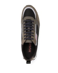 schwarze Wildleder niedrige Sneakers von Hugo