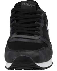 schwarze Wildleder niedrige Sneakers von U.S. Polo Assn.