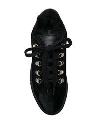 schwarze Wildleder niedrige Sneakers von Pollini