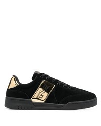 schwarze Wildleder niedrige Sneakers von VERSACE JEANS COUTURE