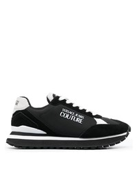 schwarze Wildleder niedrige Sneakers von VERSACE JEANS COUTURE