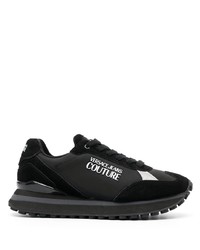 schwarze Wildleder niedrige Sneakers von VERSACE JEANS COUTURE