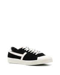 schwarze Wildleder niedrige Sneakers von Tom Ford