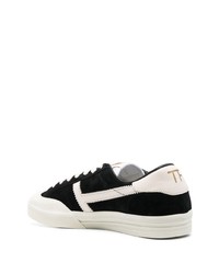 schwarze Wildleder niedrige Sneakers von Tom Ford