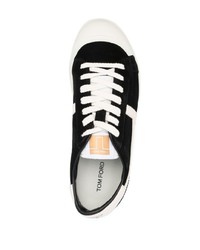 schwarze Wildleder niedrige Sneakers von Tom Ford