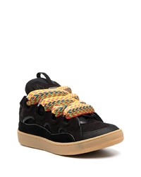 schwarze Wildleder niedrige Sneakers von Lanvin