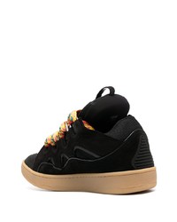 schwarze Wildleder niedrige Sneakers von Lanvin