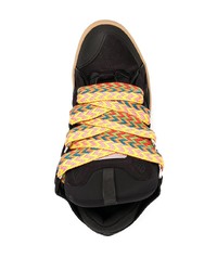 schwarze Wildleder niedrige Sneakers von Lanvin