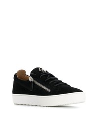 schwarze Wildleder niedrige Sneakers von Giuseppe Zanotti