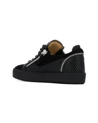 schwarze Wildleder niedrige Sneakers von Giuseppe Zanotti Design