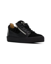 schwarze Wildleder niedrige Sneakers von Giuseppe Zanotti Design