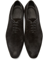 schwarze Wildleder Oxford Schuhe von Haider Ackermann
