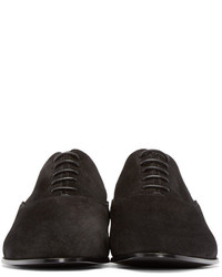 schwarze Wildleder Oxford Schuhe von Saint Laurent