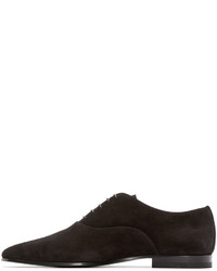 schwarze Wildleder Oxford Schuhe von Saint Laurent