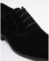schwarze Wildleder Oxford Schuhe von Asos