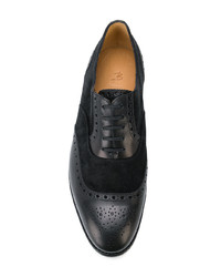 schwarze Wildleder Oxford Schuhe von Barbanera