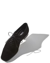 schwarze Wildleder Oxford Schuhe von Manolo Blahnik